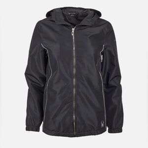 SPYDER Black Full Zip High Neck Hooded Windbreaker Jacket  - Medium